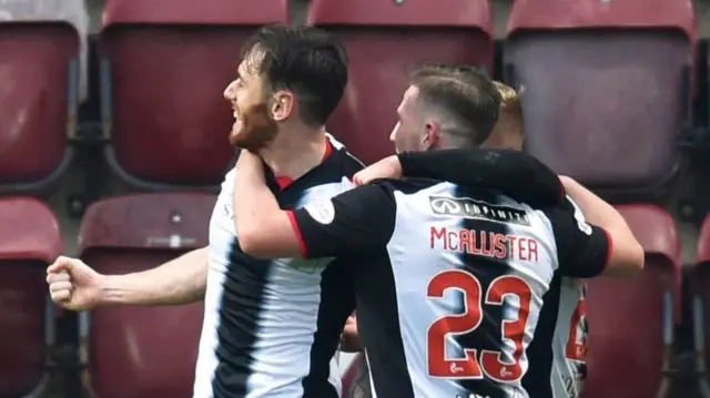 St Mirren players celebrate