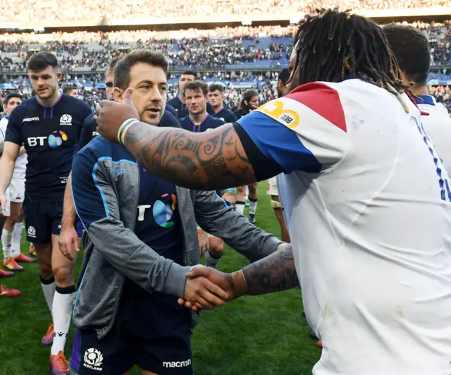 Greig Laidlaw and Mathieu Bastareaud