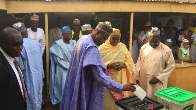 President Buhari votes