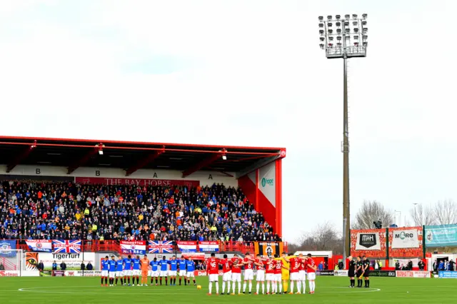 Rangers and Hamilton observe a minute's silence