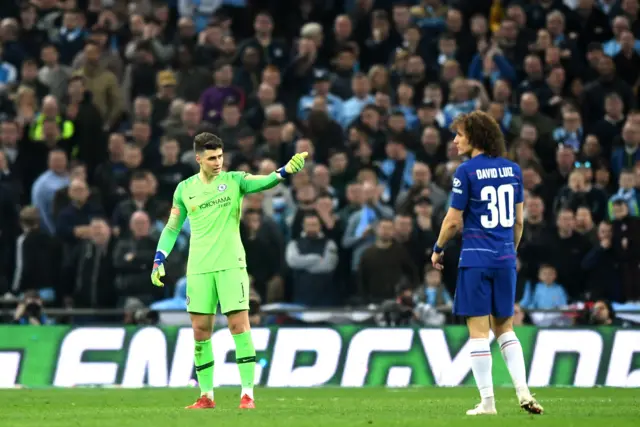 Kepa Arrizabalaga and David Luiz