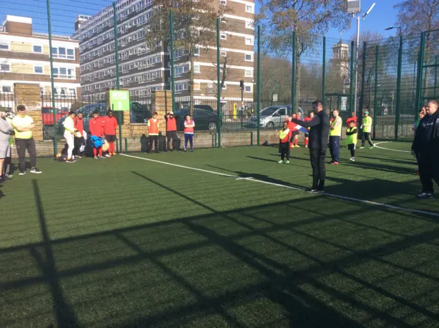 Teams gettting a briefing at the FA People's Cup