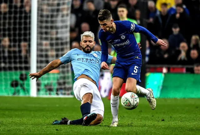 Sergio Aguero and Jorginho