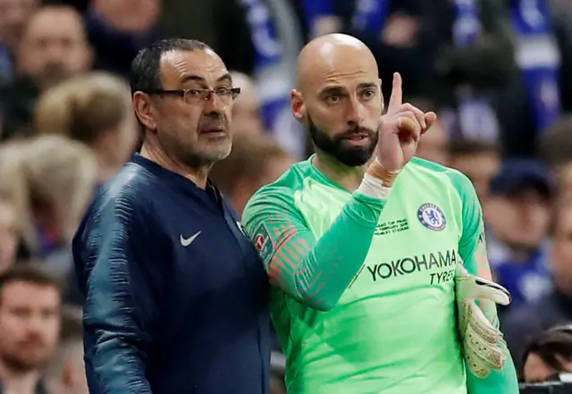 Maurizio Sarri and Willy Caballero