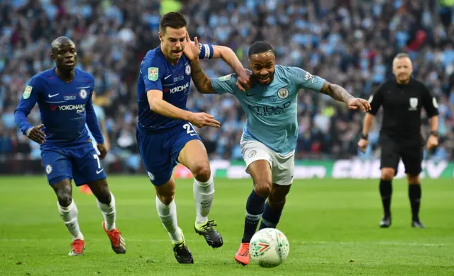 Cesar Azpilicueta against Raheem Sterling