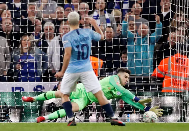 Sergio Aguero and Kepa Arrizabalaga