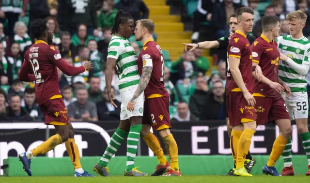 Celtic and Motherwell players