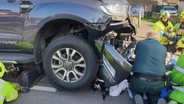 A person under the car