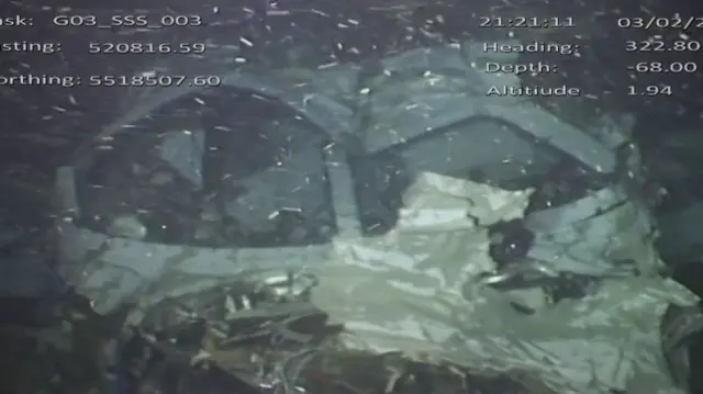 Plane wreckage underwater