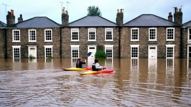 Canoe in the flood