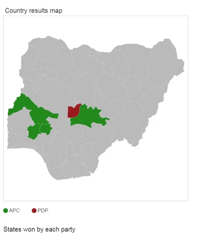 Nigeria results map