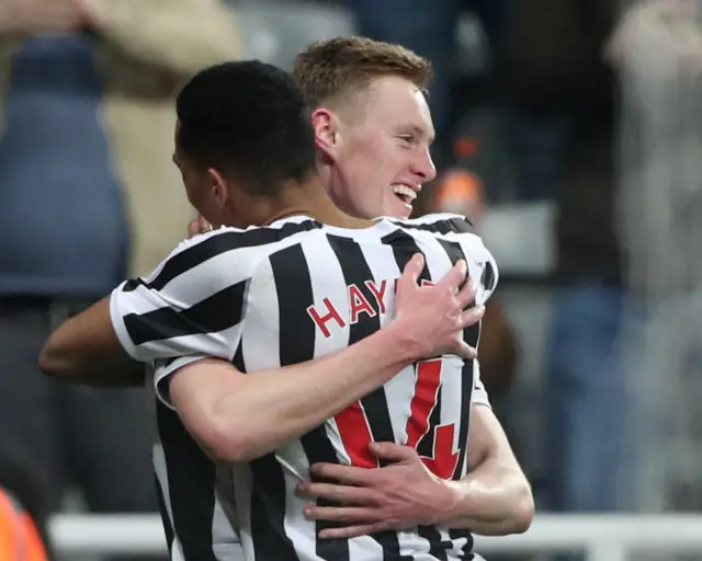 Sean Longstaff celebrates