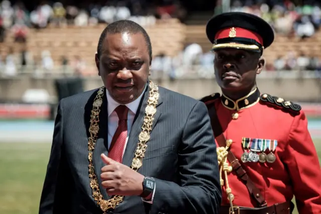 Uhuru Kenyatta attends the Independence Day ceremony, called Jamhuri Day ('Republic' in Swahili) at Kasarani stadium in Nairobi, Kenya, on December 12, 2017