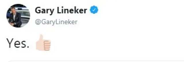 Gary Lineker tweet saying 'yes' about potential Brendan Rodgers appointment at Leicester