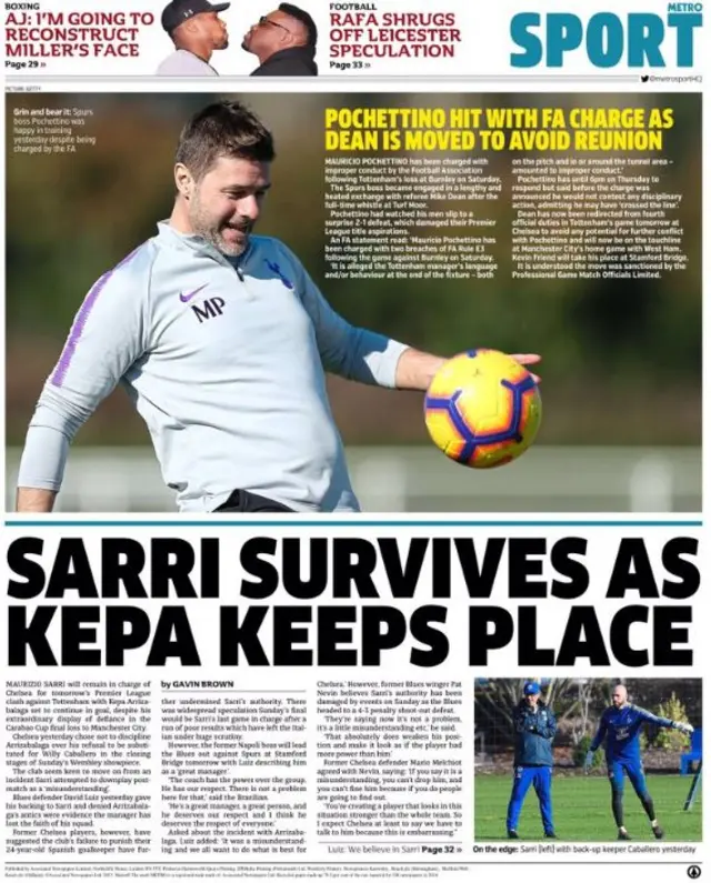 Metro back page