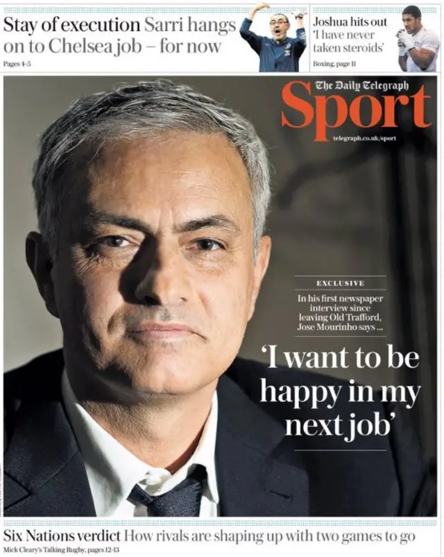 Telegraph sports page