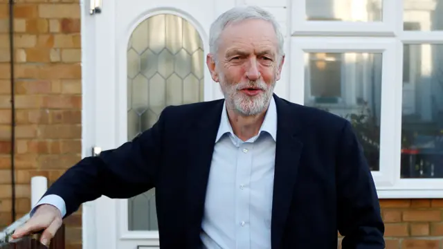 Jeremy Corbyn, leader of the Labour Party, leaves his home in London