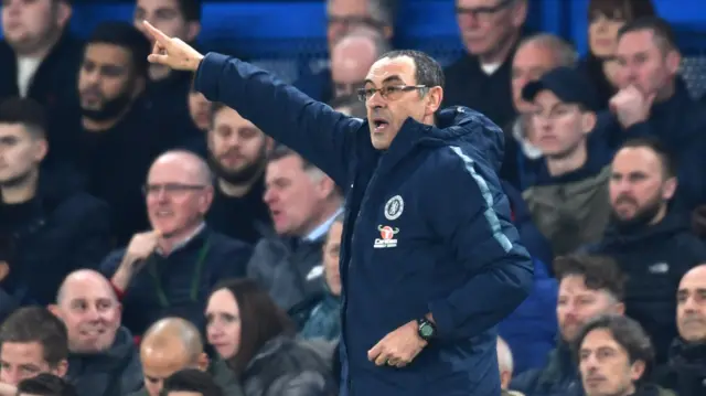 Maurizio Sarri on the touchline