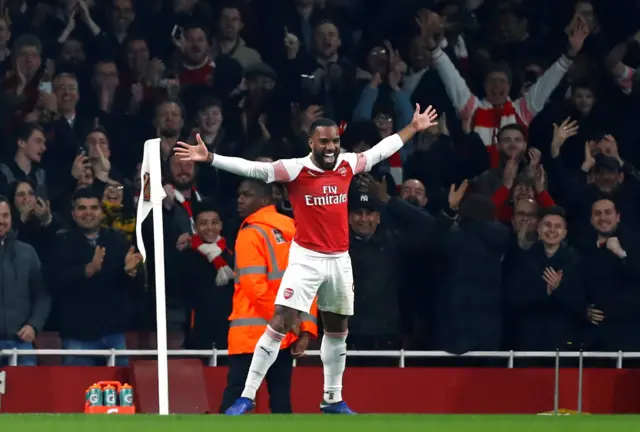 Alexandre Lacazette celebrates