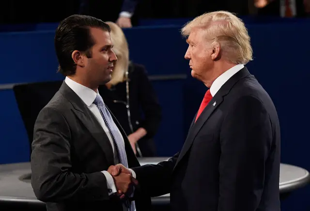 Donald Trump Jr (left) and President Donald Trump (right)