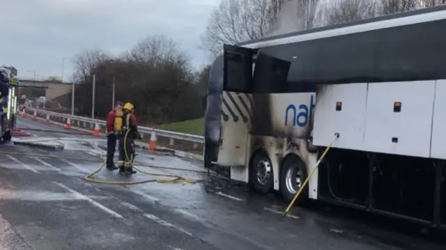 Burned out coach on A52