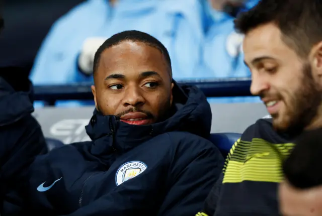 Raheem Sterling on the bench