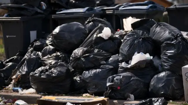 Rubbish piled up on street