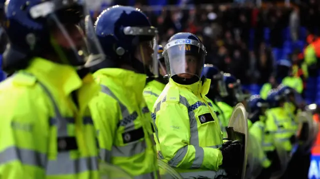 Police at Birmingham v Aston Villa match