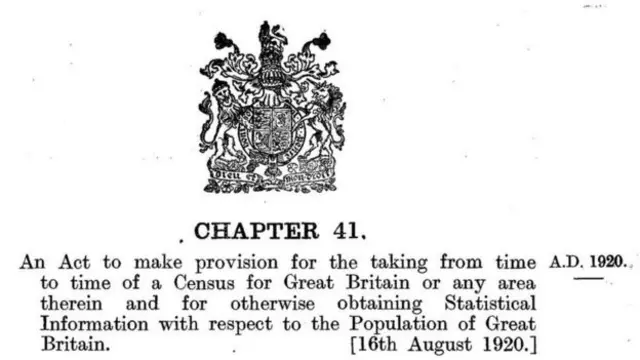 The census is still underpinned by legislation dating back to 1920