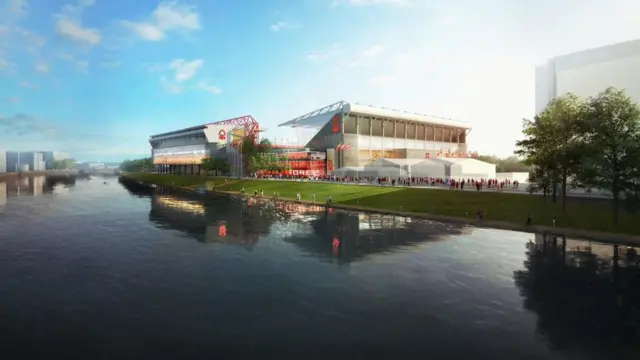 Artist impression of City Ground development