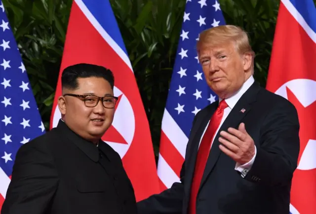 Mr Trump and Mr Kim at the first Singapore summit