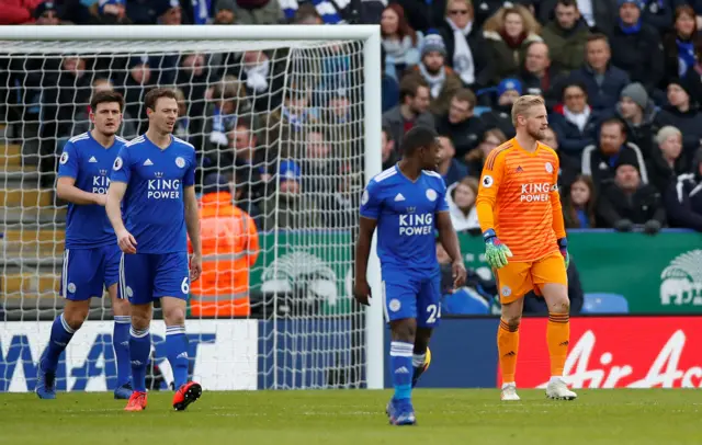 Leicester players looking dejected