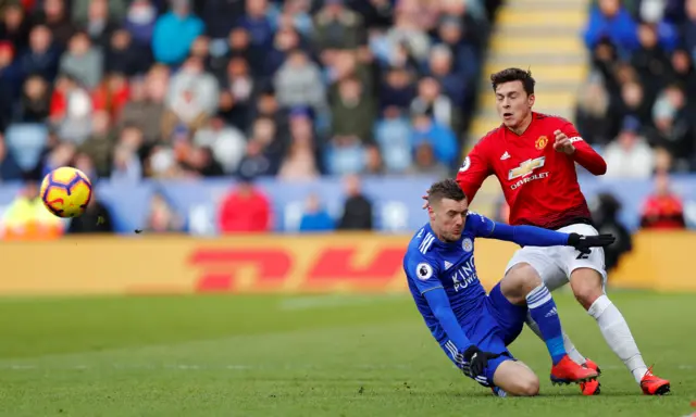 Jamie Vardy gets a yellow card