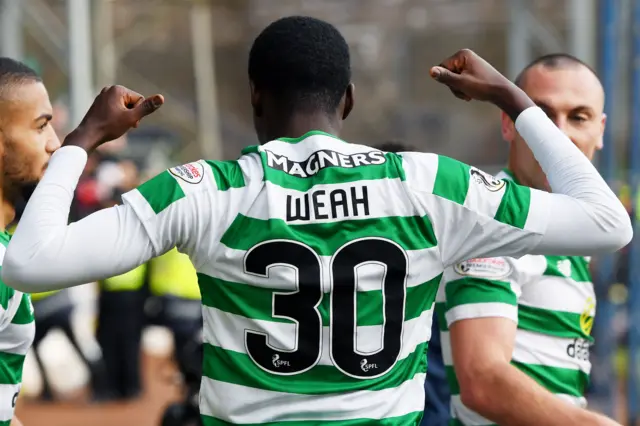 Celtic's Timothy Weah celebrates