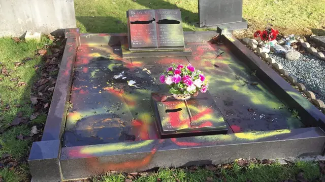 Vandalised grave