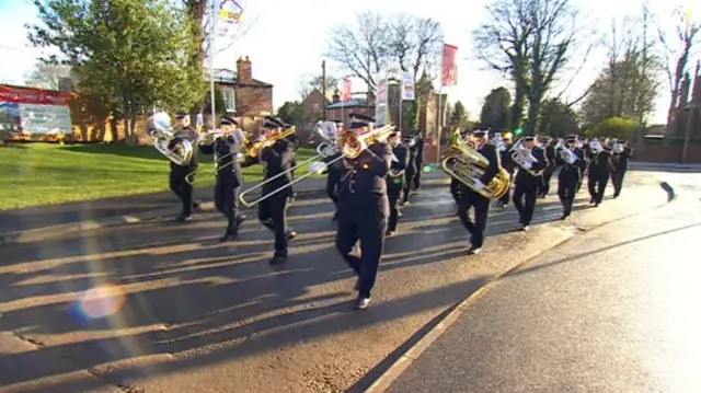 Police band marching