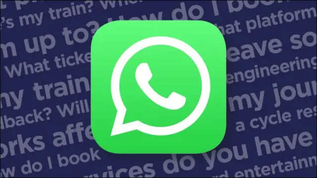 WhatsApp logo with questions in the background