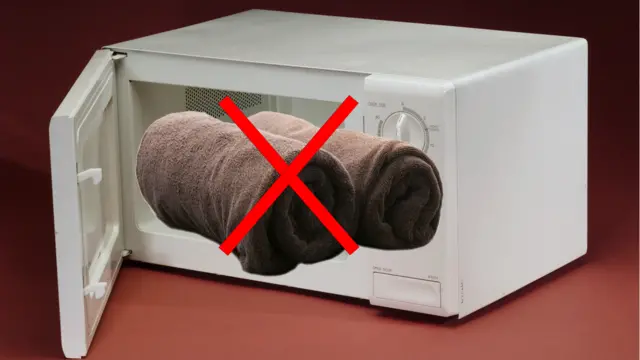 Towels in a microwave