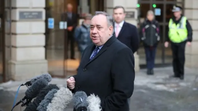 The Holyrood inquiry is entirely separate to the criminal case against Mr Salmond