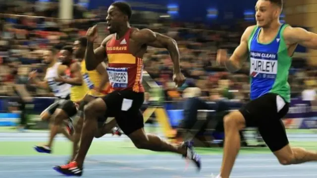 Dwain Chambers in action