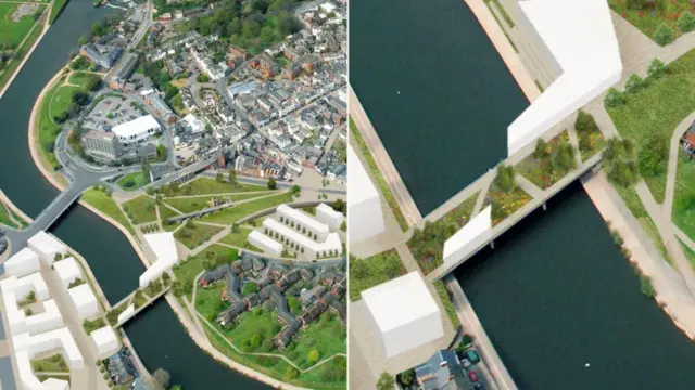 Artist's impression of green bridge