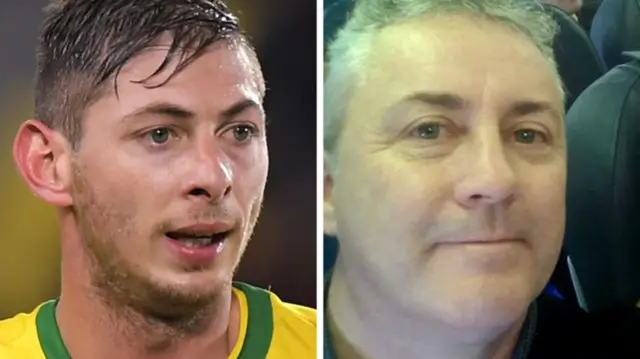 Emiliano Sala (left) was on board a plane being flown by pilot David Ibbotson