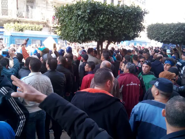 People protesting in Algiers