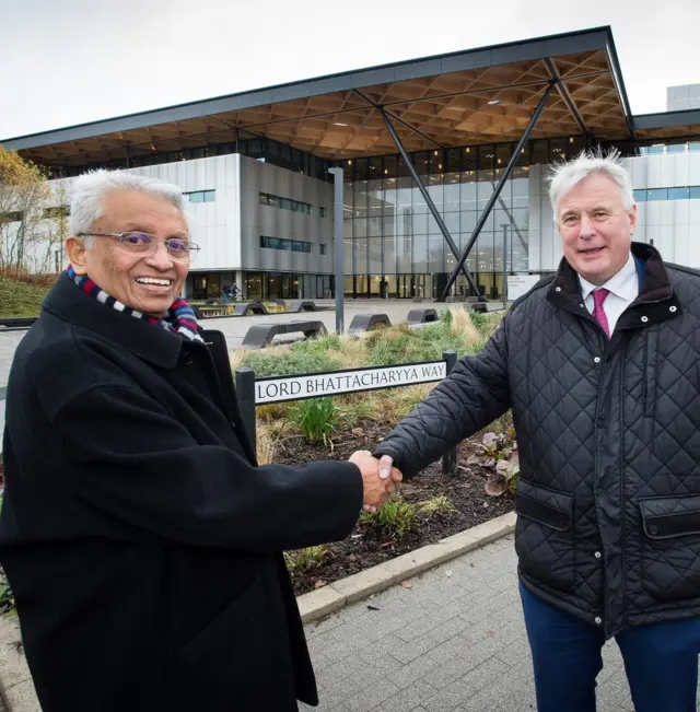 Lord Bhattacharyya with Coventry council leader George Duggins