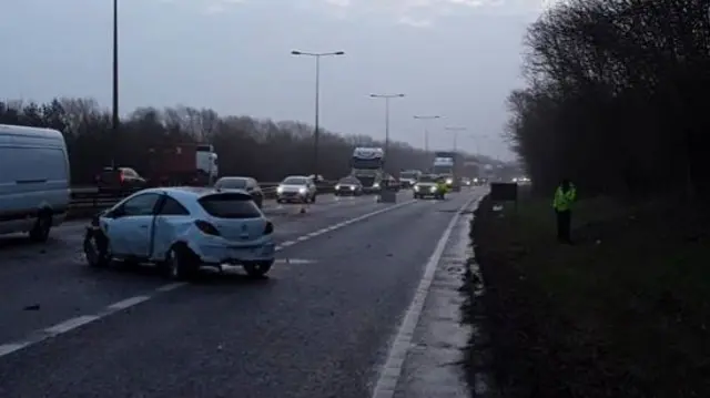 Car crash on the A50