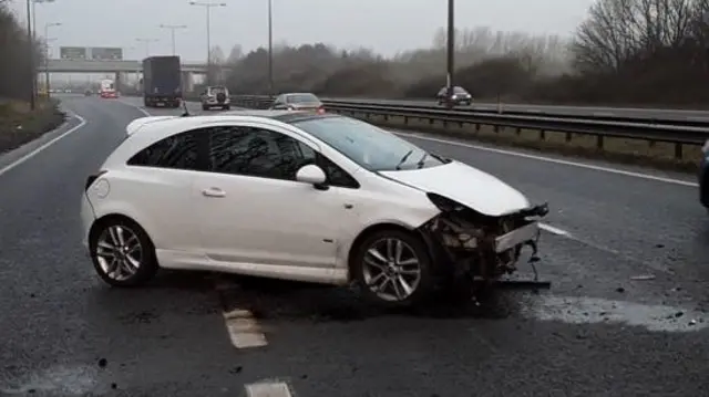 Car crash on the A50