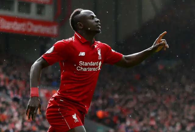 Sadio Mane celebrates