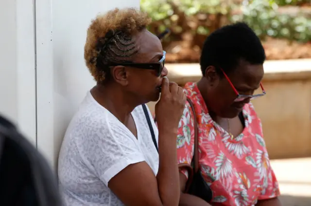 A woman at Jomo Kenyatta International Airport in Nairobi, Kenya.