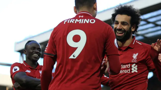 Sadio Mane, Roberto Firmino and Mo Salah