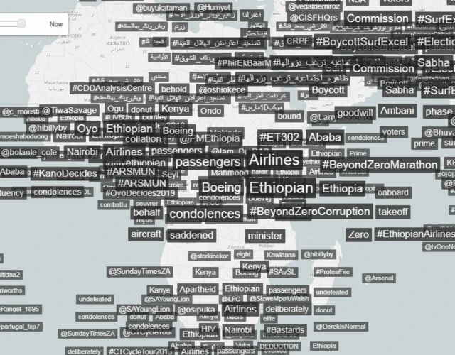 Map of social media discussions